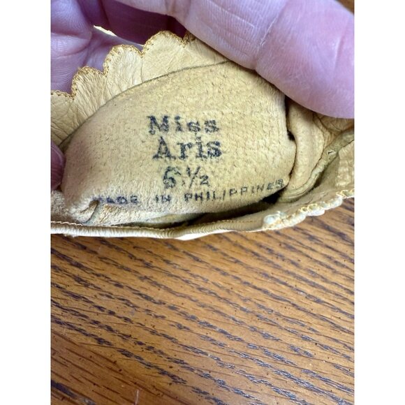 Vtg Miss Aris And Fownes Leather Gloves 1960’s Luxury SZ 6 1/2 Original Bag - Picture 8 of 12